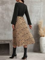 Rochie Midi Salma Maro cu Buline Negre - imagine 2