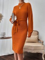 Rochie Midi Tricotata Apena Caramizie