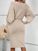 Rochie Midi Tricotata Meika Bej - imagine 2