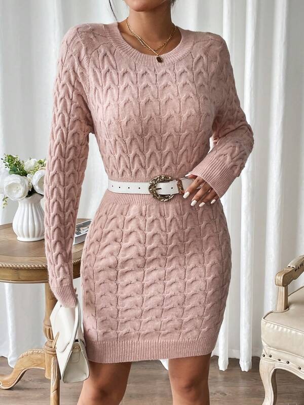 3221 Rochie Scurta Tricotata Fleming Roz - imagine 1