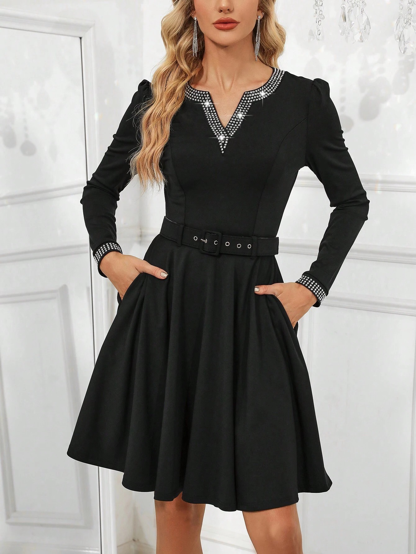 3463 Rochie Scurta Clary Neagra - imagine 1