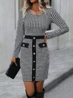 Rochie Scurta Maggy cu Imprimeu Alb - Negru