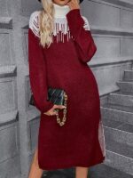 Rochie Scurta Tricotata Hannie Grena - imagine 5