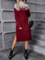 Rochie Scurta Tricotata Hannie Grena - imagine 4