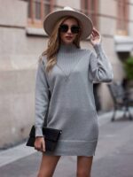 Rochie Scurta Tricotata Santina Gri - imagine 5