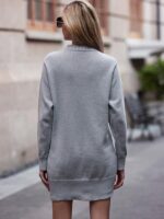Rochie Scurta Tricotata Santina Gri - imagine 2