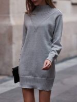 Rochie Scurta Tricotata Santina Gri