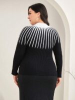 Rochie Lunga Tricotata Sandelia Neagra - Marimi Mari - imagine 2