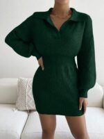 Rochie Scurta Tricotata Maty Verde - imagine 4