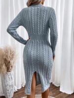 Rochie Midi Tricotata Christal Gri - imagine 2
