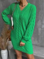 Rochie Scurta Tricotata Pine Verde