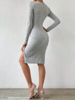 Rochie Scurta Carissa Gri - imagine 2