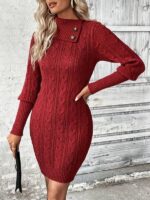 Rochie Scurta Tricotata Carolinne Grena - imagine 5