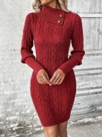 Rochie Scurta Tricotata Carolinne Grena - imagine 3