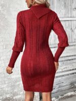 Rochie Scurta Tricotata Carolinne Grena - imagine 2
