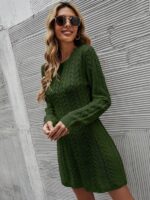 Rochie Scurta Tricotata Lutz Khaki - imagine 4