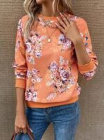 Bluza Dama Anisa Portocalie Inflorata - imagine 4