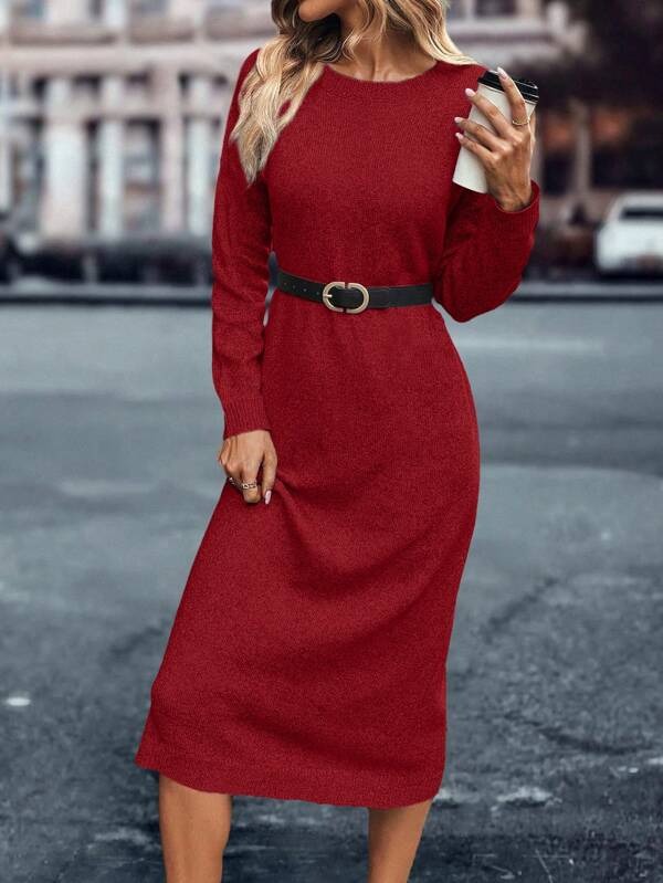 7427 Rochie Lunga Tricotata Hendrika Grena - imagine 1