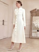 Rochie Lunga Marense Alba - imagine 5