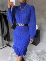 Rochie Midi Aepro Albastra Tricotata