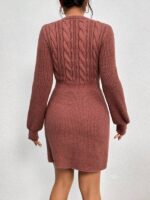 Rochie Scurta Tricotata Chrissy Roz - imagine 2