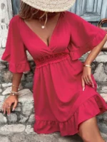 Rochie Scurta Helka Roz - imagine 4