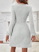 Rochie Scurta Oleirita Gri - imagine 2