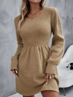 Rochie Scurta Tricotata Lusie Bej