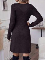 Rochie Scurta Tricotata Amunda Gri Inchis - imagine 2