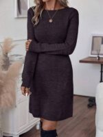 Rochie Scurta Tricotata Amunda Gri Inchis - imagine 3