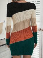 Rochie Scurta Tricotata Hermina Multicolora - imagine 2