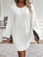 Rochie Scurta Tricotata Samora Alba - imagine 4
