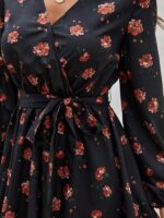 Rochie Scurta Paola Neagra Inflorata - imagine 3