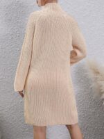 Rochie Midi Tricotata Zanaida Bej - imagine 2