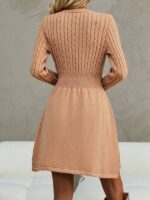 Rochie Scurta Tricotata Verone Maro - imagine 2