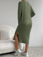Rochie Lunga Adamine Khaki - imagine 4