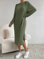 Rochie Lunga Adamine Khaki - imagine 3