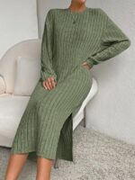 Rochie Lunga Adamine Khaki - imagine 2