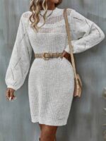 Rochie Scurta Tricotata Natalya Bej - imagine 5