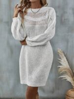 Rochie Scurta Tricotata Natalya Bej - imagine 3