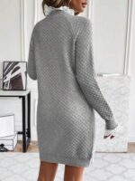 Rochie Scurta Tricotata Belem Gri - imagine 2