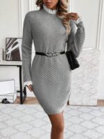 Rochie Scurta Tricotata Belem Gri