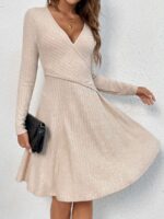 Rochie Scurta Cambre Bej - imagine 3