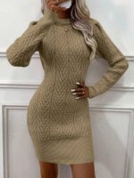 Rochie Scurta Tricotata Donia Maro Cu Model In Relief - imagine 3