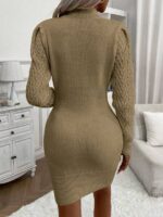 Rochie Scurta Tricotata Donia Maro Cu Model In Relief - imagine 2