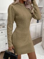 Rochie Scurta Tricotata Donia Maro Cu Model In Relief - imagine 4