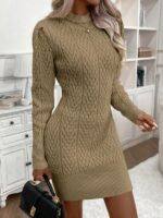Rochie Scurta Tricotata Donia Maro Cu Model In Relief - imagine 5