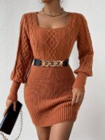 Rochie Scurta Tricotata Norma Maro Deschis