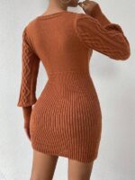 Rochie Scurta Tricotata Norma Maro Deschis - imagine 2