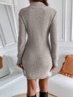 Rochie Scurta Tricotata Renata Gri - imagine 2
